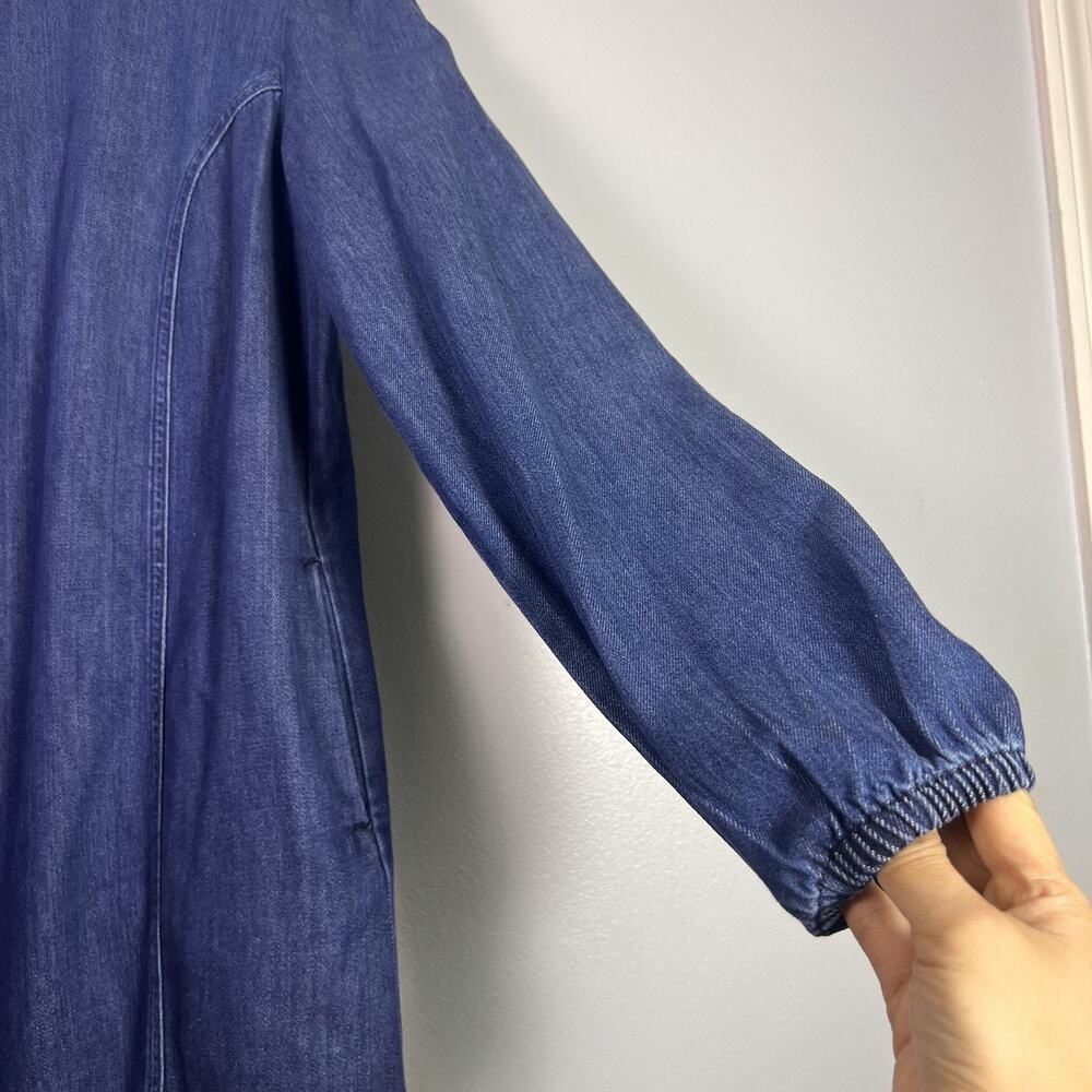 Boden denim Dress Sz 6 Blouson Shift Tencel Chambray Long Sleeve Babaydoll Sprin - Picture 3 of 14